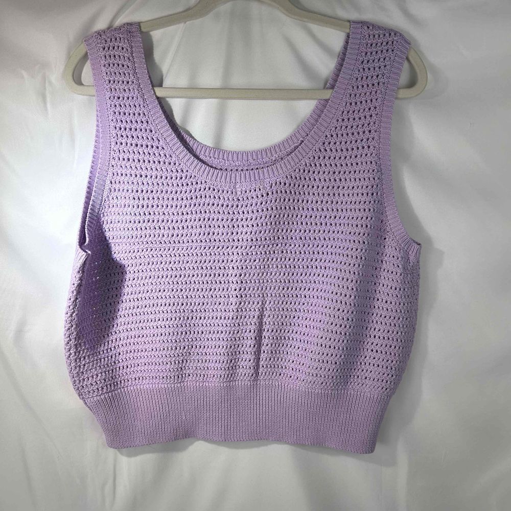 Skies Are Blue Womens Lilac Sleeveless Knit Top Large - Picture 4 of 9